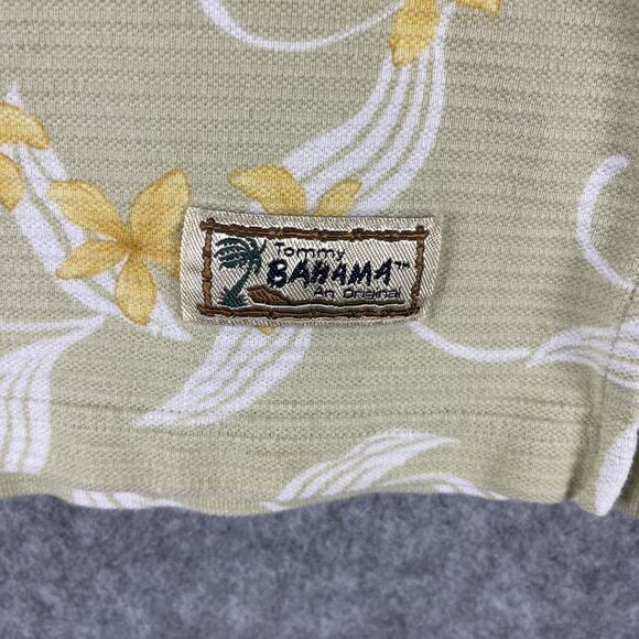 Vintage Tommy Bahama Hawaiian Polo Shirt Mens Medium Hula Girl Floral Textured - Picture 4 of 13